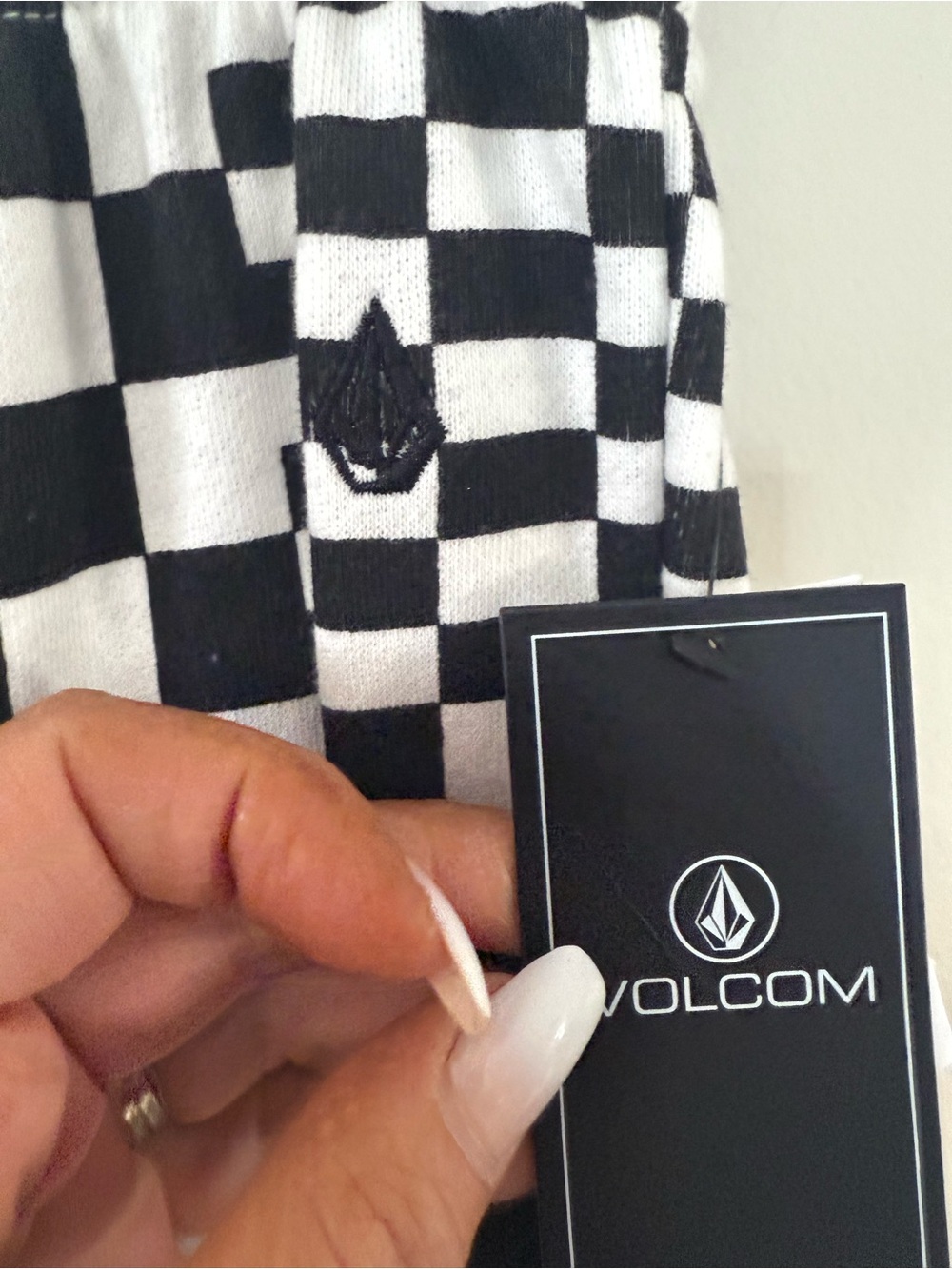 Volcom NWT Black & White Checkerboard Jogger Pants In size medium - Picture 5 of 16